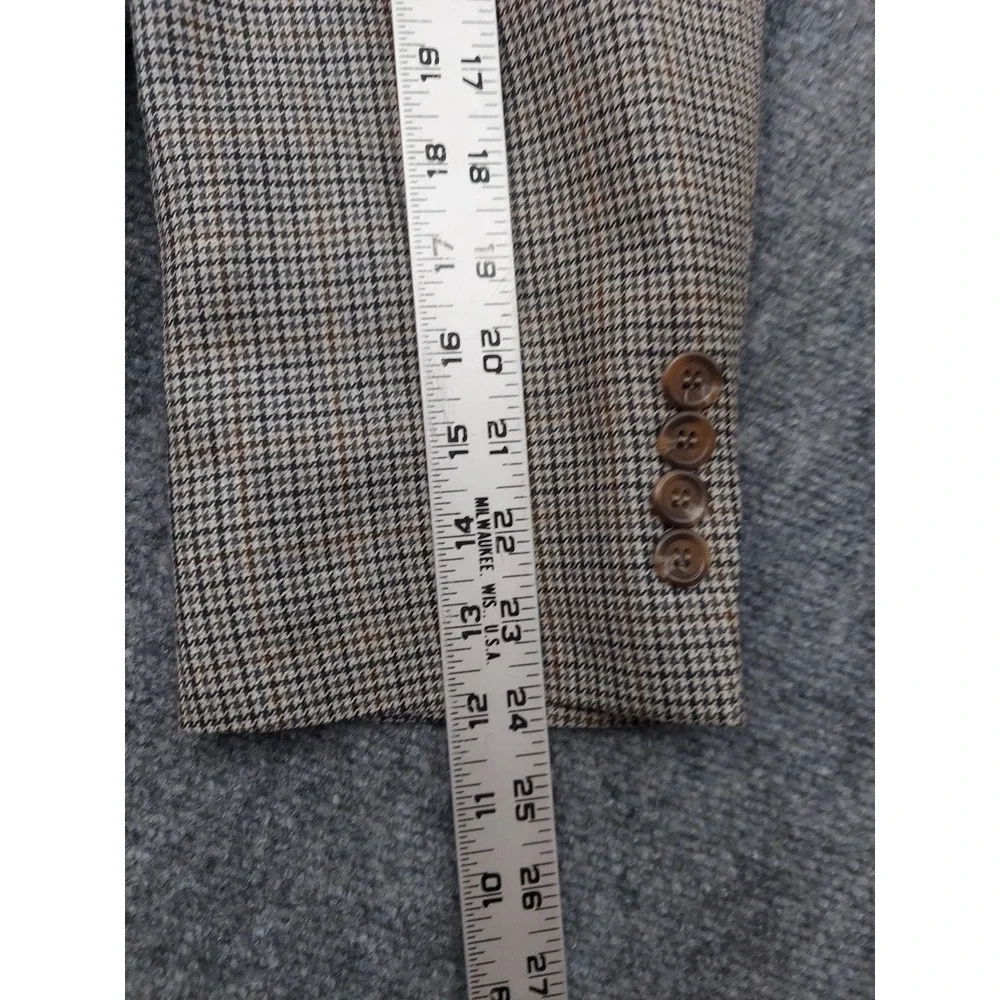 Chaps Ralph Lauren‎ Blazer Mens 42 R Brown Plaid Silk Wool 2 Button Sportcoat